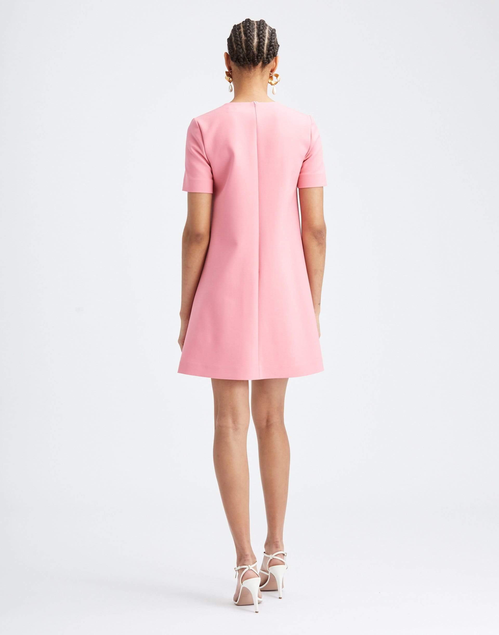 OSCAR DE LA RENTA-Carnation Crewneck Day Dress-