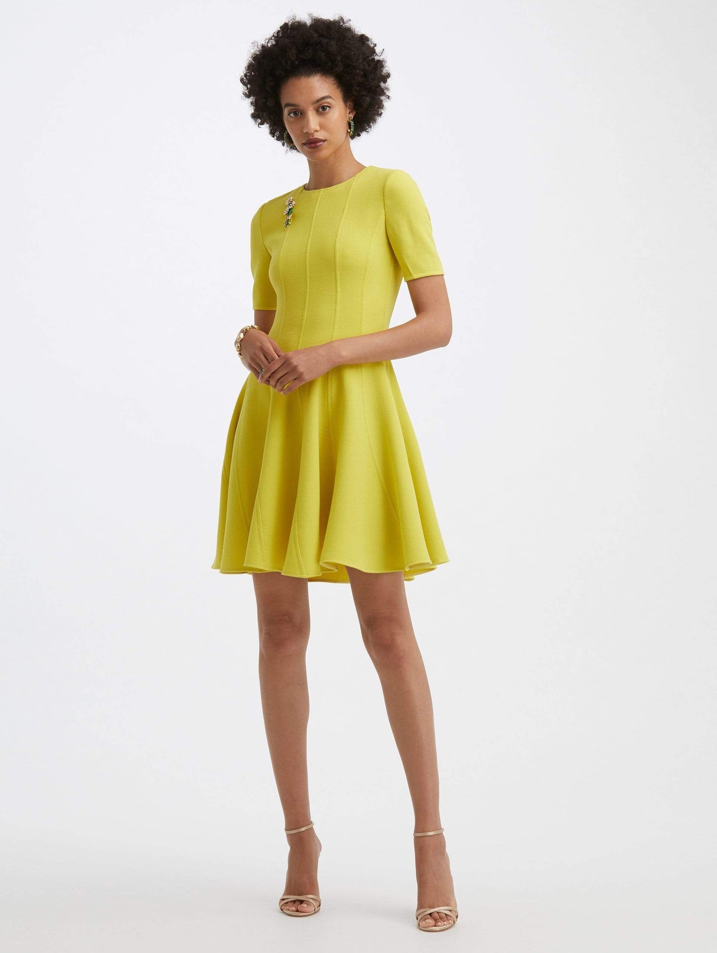 OSCAR DE LA RENTA-Circular Cut Panel Dress-