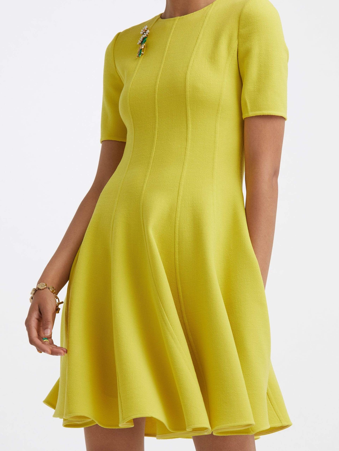 OSCAR DE LA RENTA-Circular Cut Panel Dress-