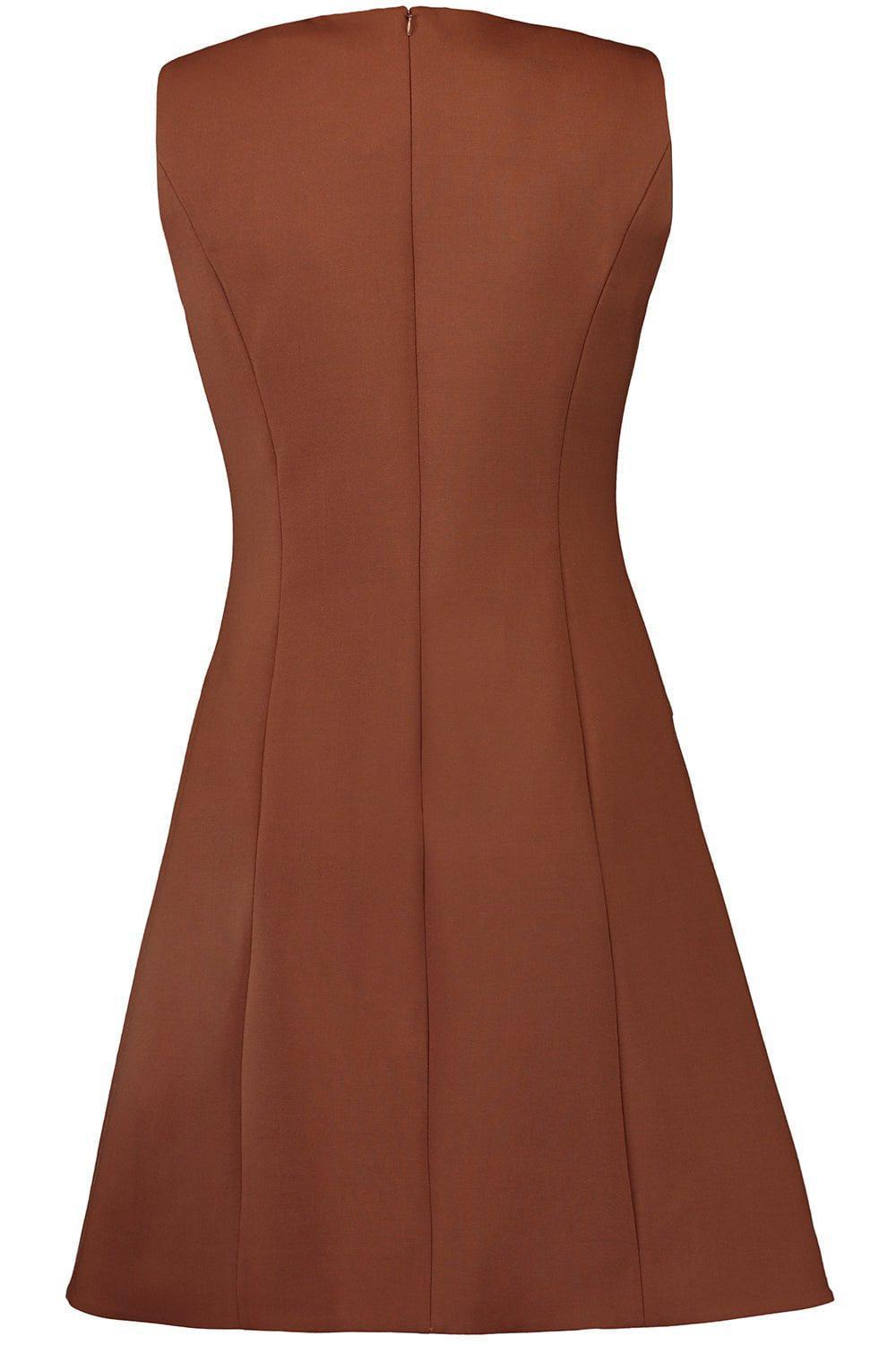 OSCAR DE LA RENTA-Bow Button Split Skirt Dress-