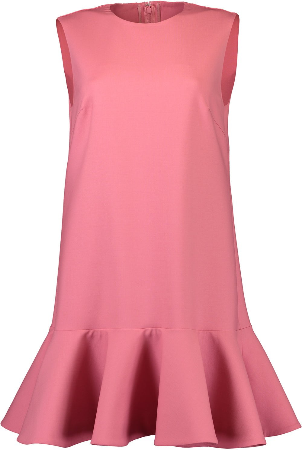 OSCAR DE LA RENTA-Sleeveless Flounce Mini Dress - Dark Rose-