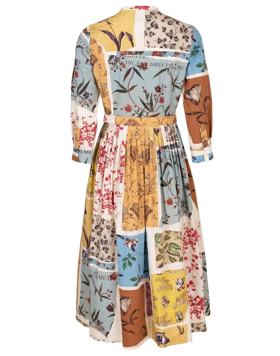 OSCAR DE LA RENTA-Patchwork Cotton Shirt Dress-
