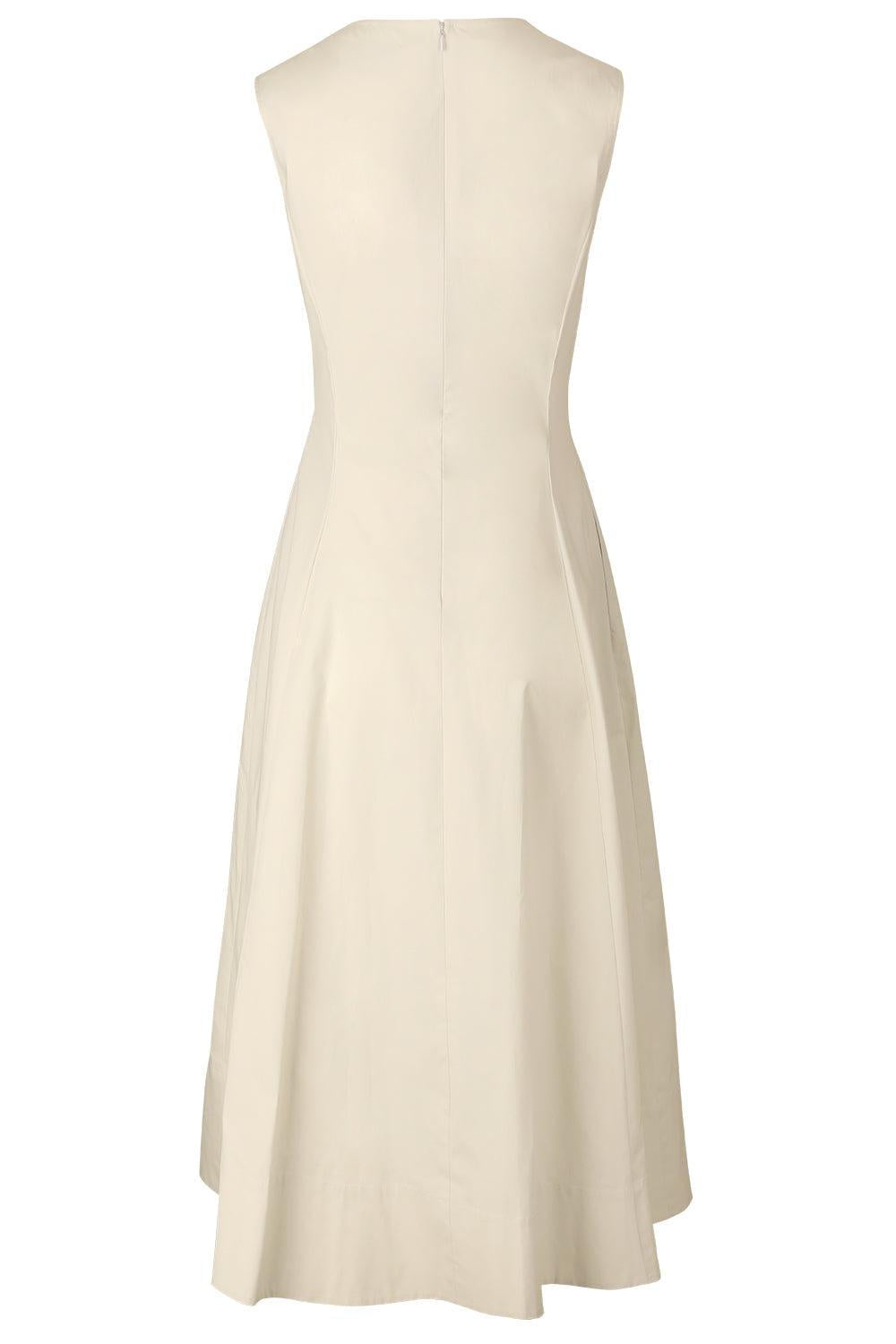 Sleeveless Porcelain Flower Dress-FLORAL-4-CLOTHINGDRESSCASUAL-OSCAR DE LA RENTA