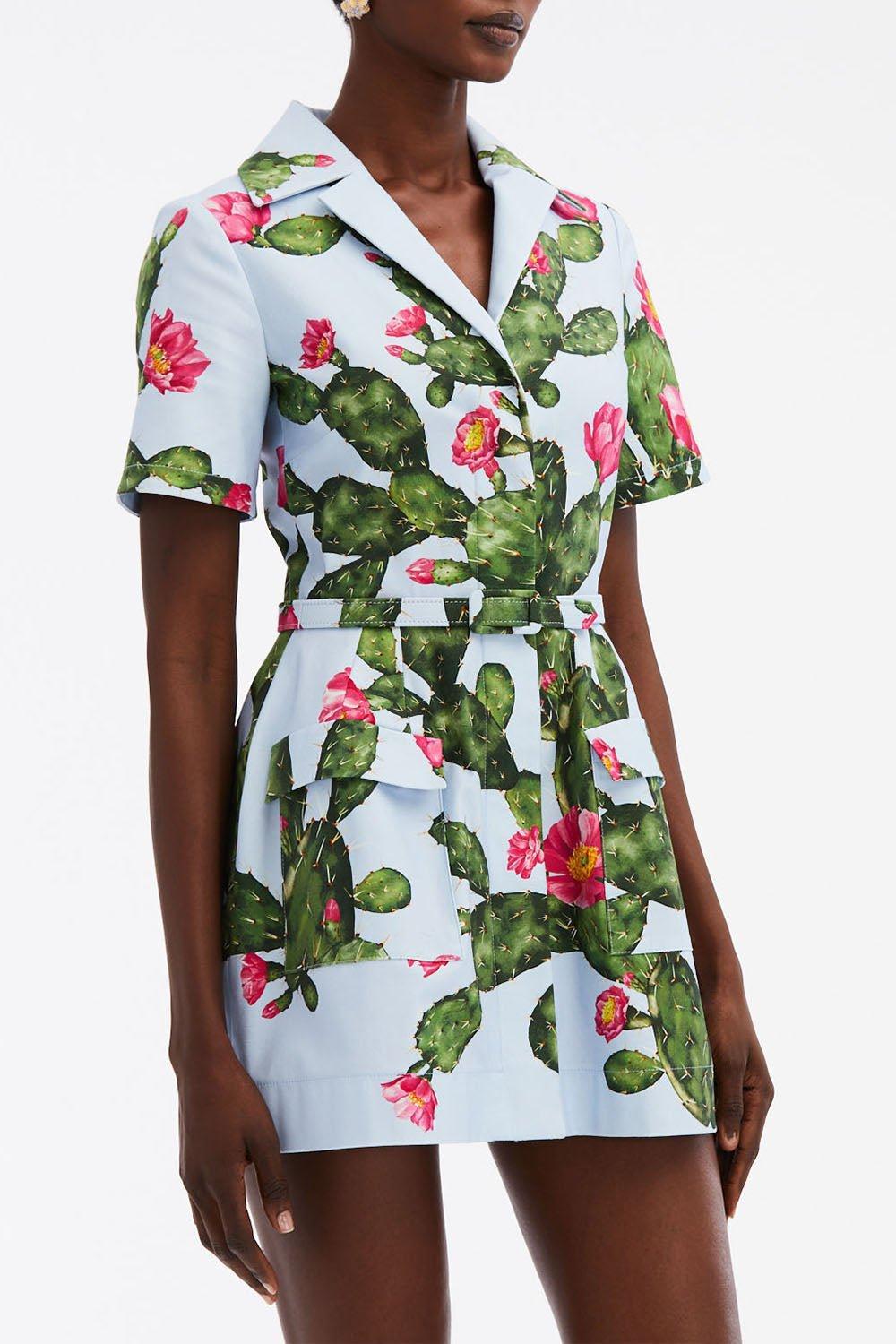 OSCAR DE LA RENTA-Belted Mini Dress-