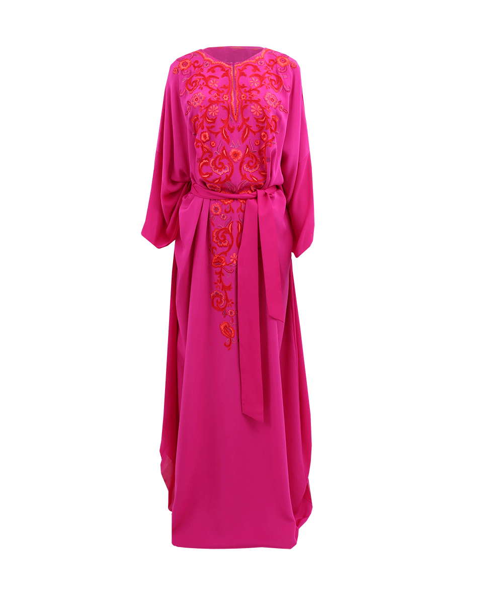 OSCAR DE LA RENTA-Embroidered Caftan-FUCHIA