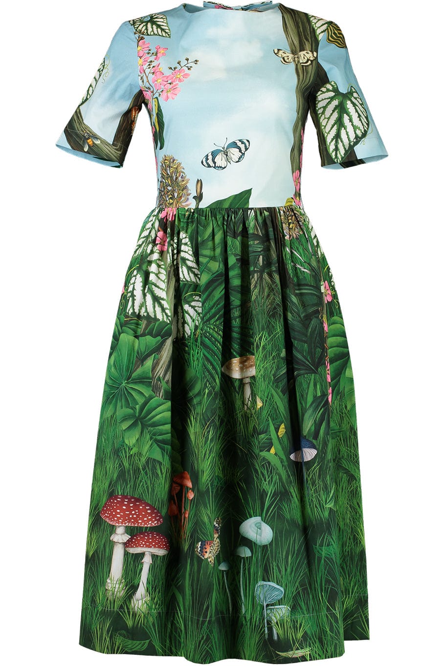 OSCAR DE LA RENTA-Botanical Forest Cotton Dress-