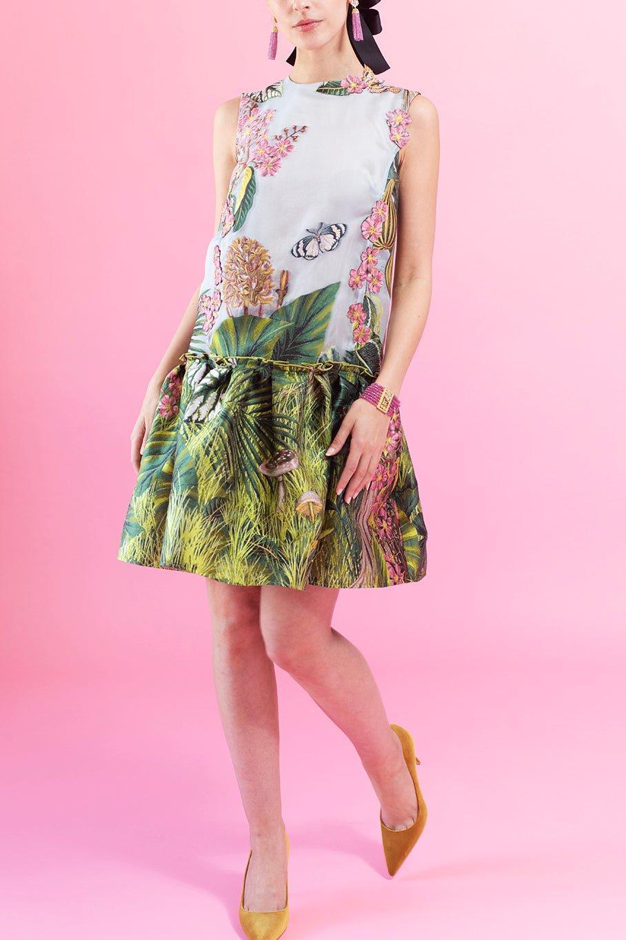 OSCAR DE LA RENTA-Sleeveless Botanical Peplum-