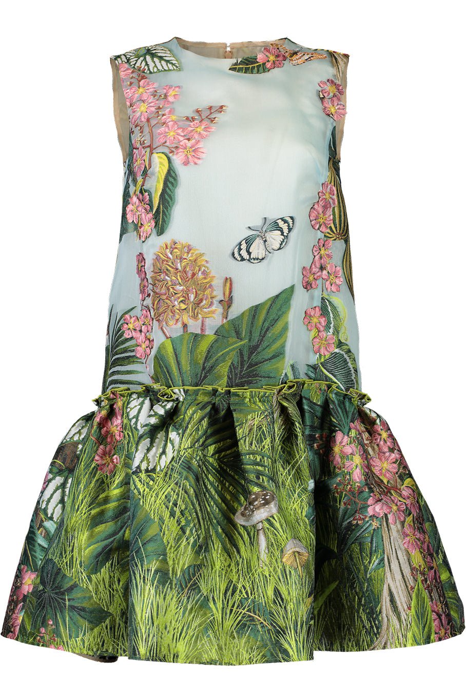 OSCAR DE LA RENTA-Sleeveless Botanical Peplum-
