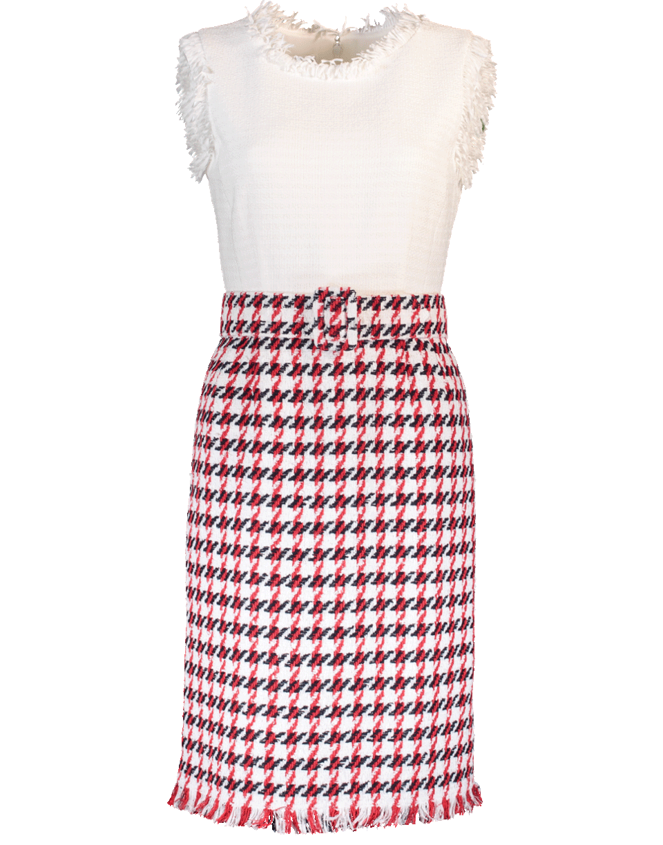 OSCAR DE LA RENTA-Houndstooth Dress With Ivory Top-