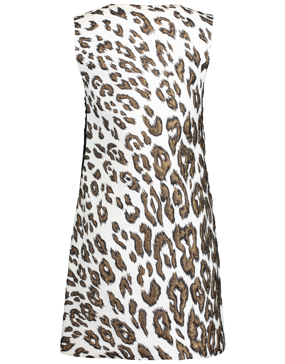 OSCAR DE LA RENTA-Leopard Wool Jacquard Dress-