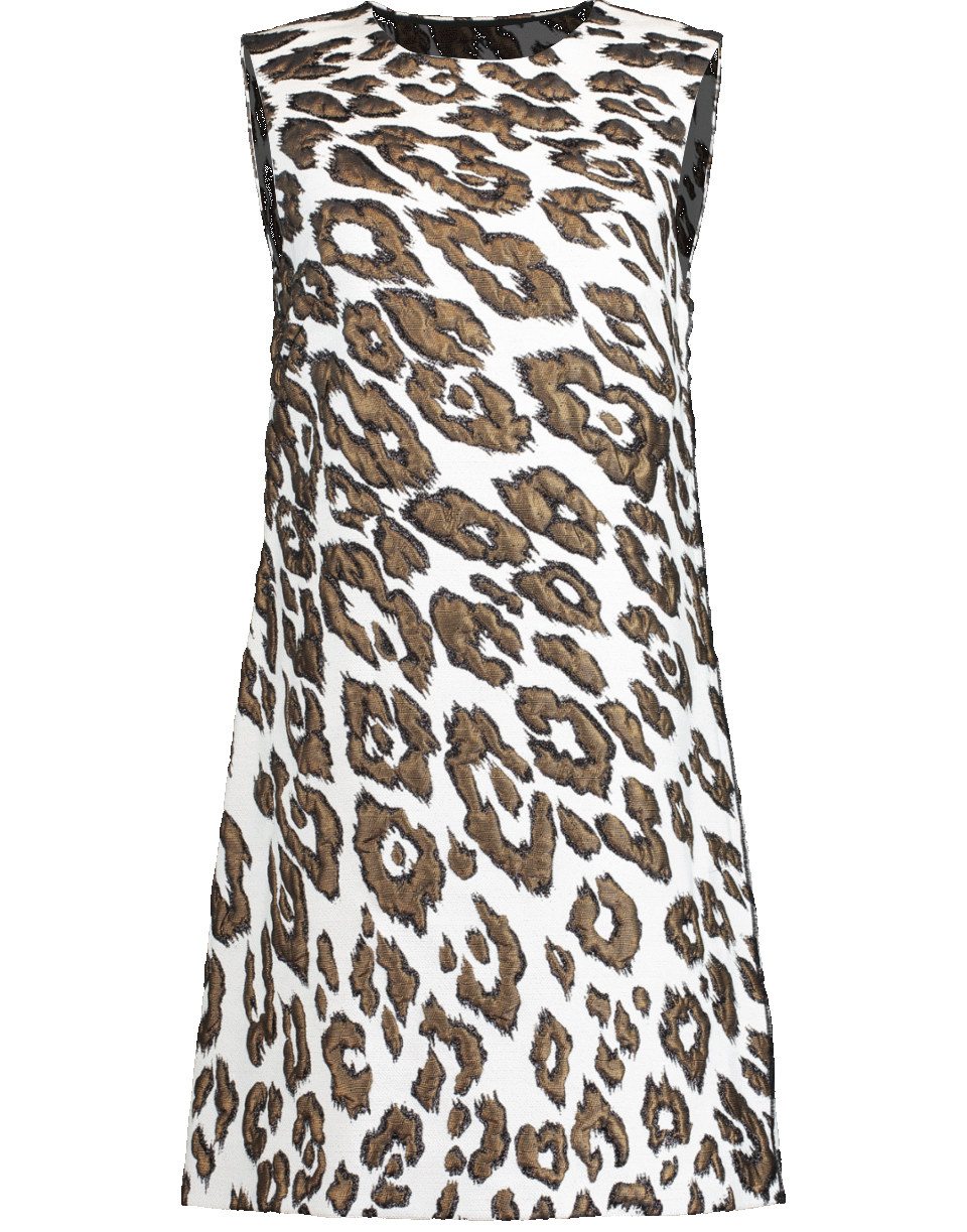 OSCAR DE LA RENTA-Leopard Wool Jacquard Dress-
