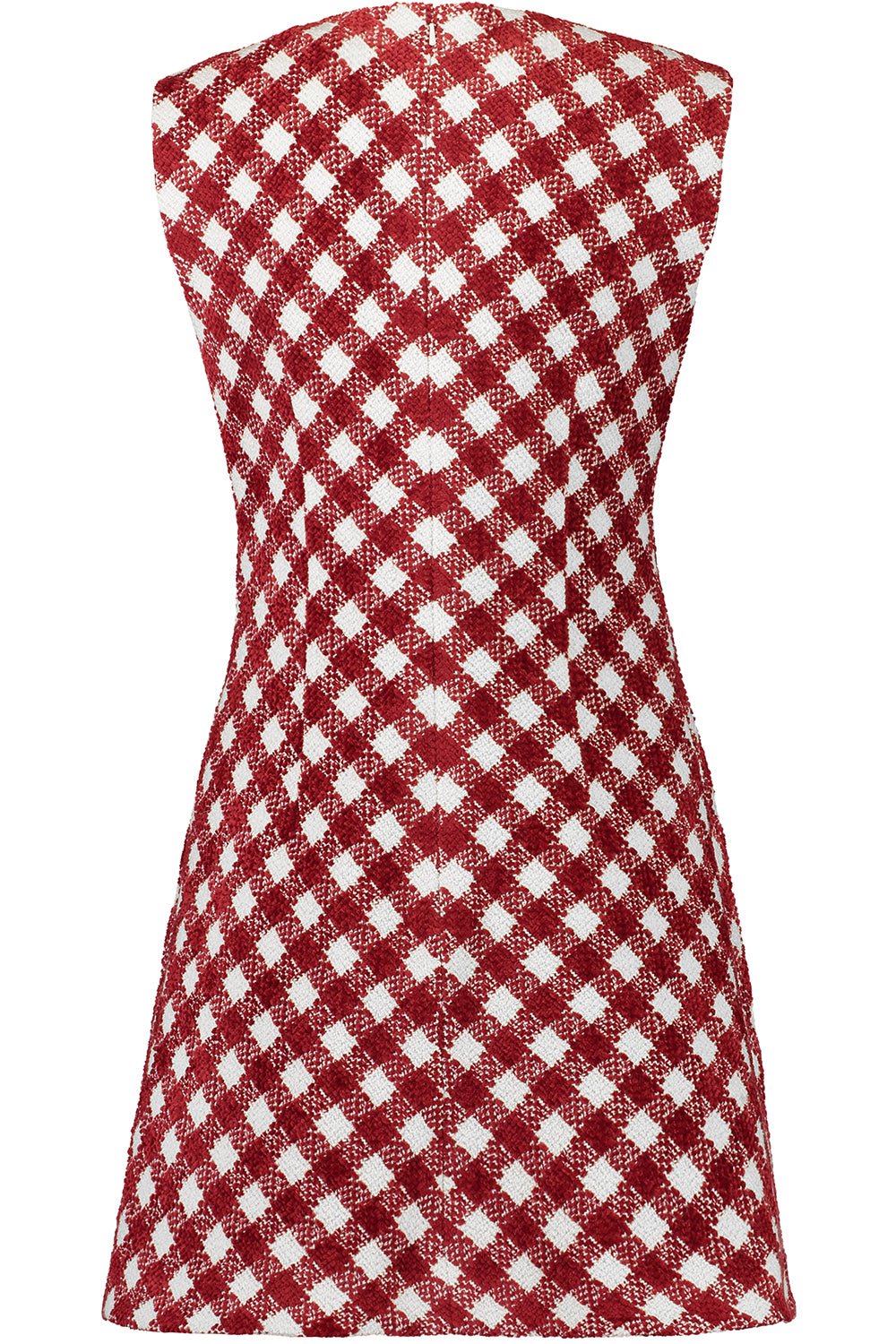 OSCAR DE LA RENTA-Sleeveless Check Shift Dress-