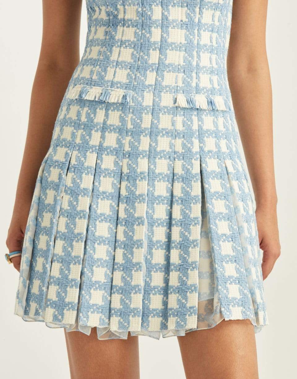 OSCAR DE LA RENTA-Gingham Tweed Dress-