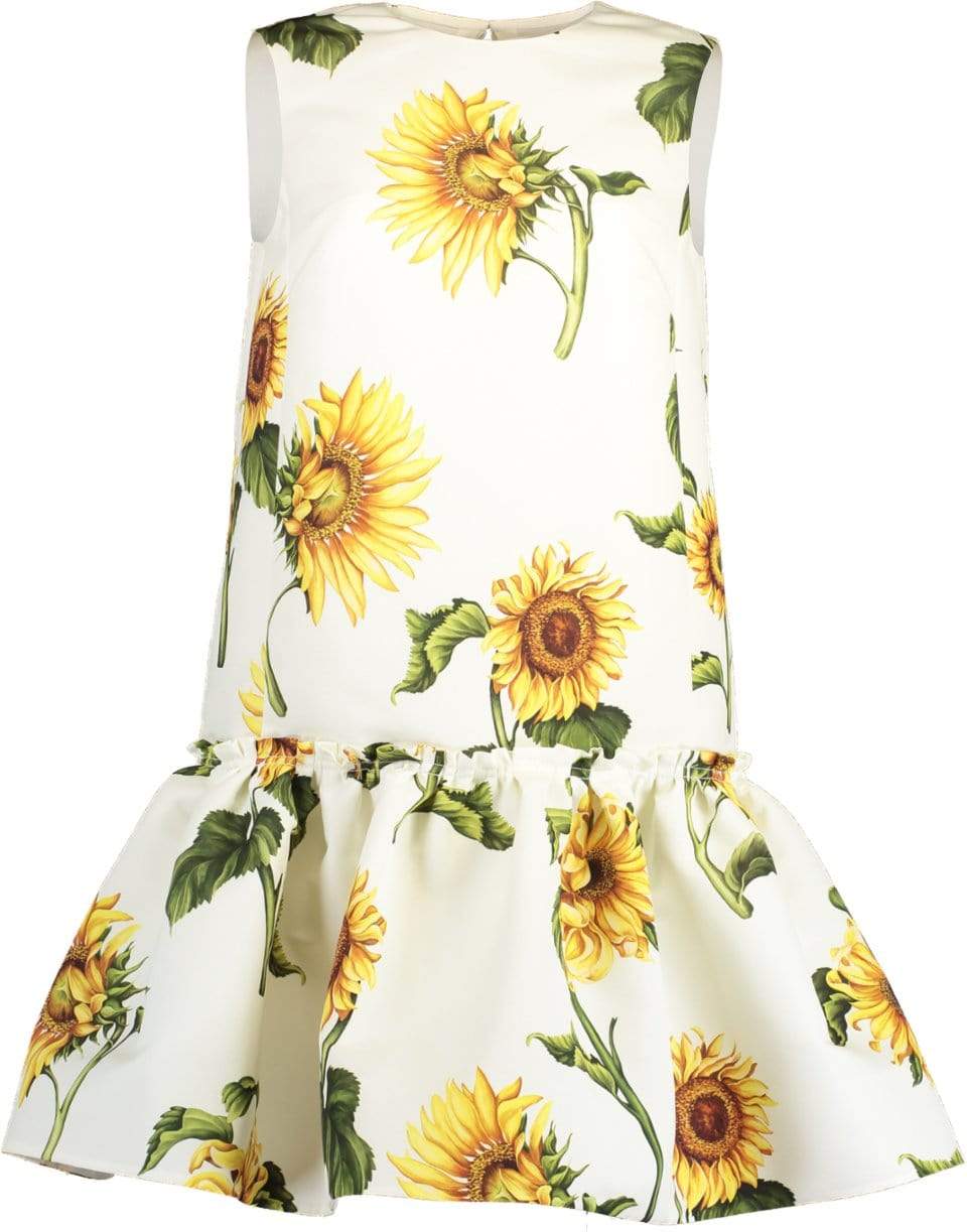 OSCAR DE LA RENTA-Sunflower Faille Drop Waist Dress-