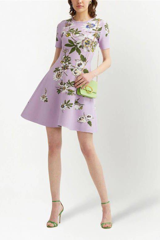 OSCAR DE LA RENTA-Passionflower Knit Dress-