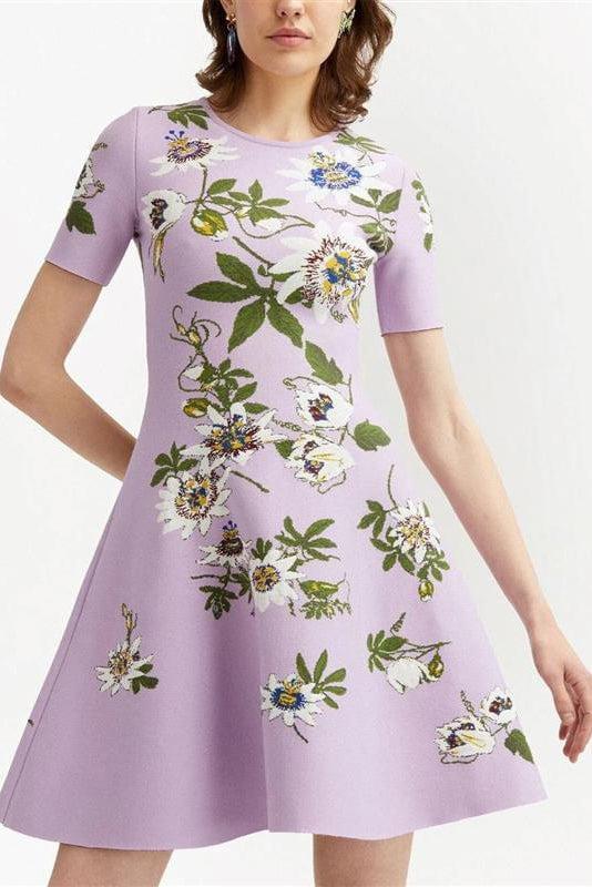OSCAR DE LA RENTA-Passionflower Knit Dress-