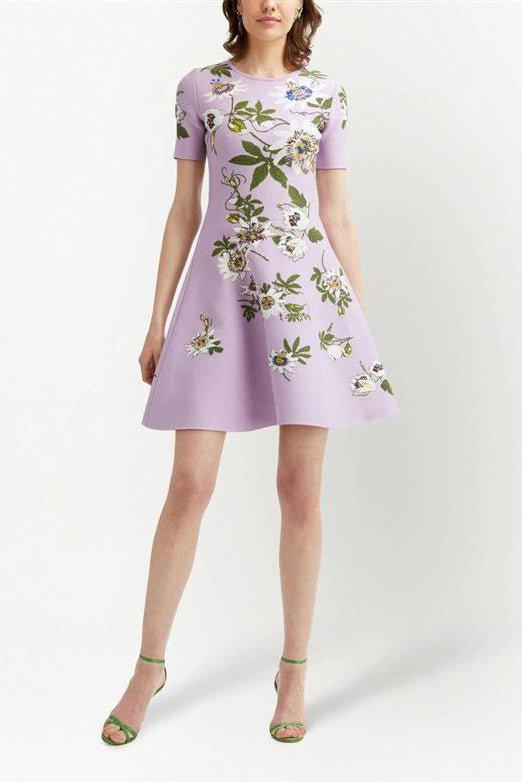 OSCAR DE LA RENTA-Passionflower Knit Dress-