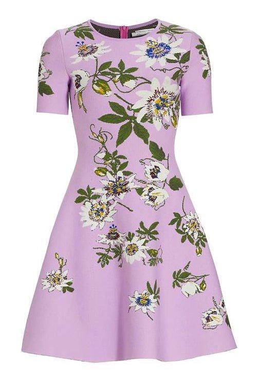 OSCAR DE LA RENTA-Passionflower Knit Dress-