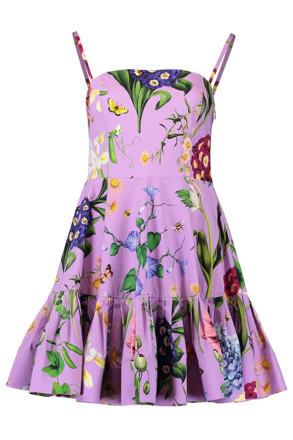 OSCAR DE LA RENTA-Sleeveless Floral Mini Dress-