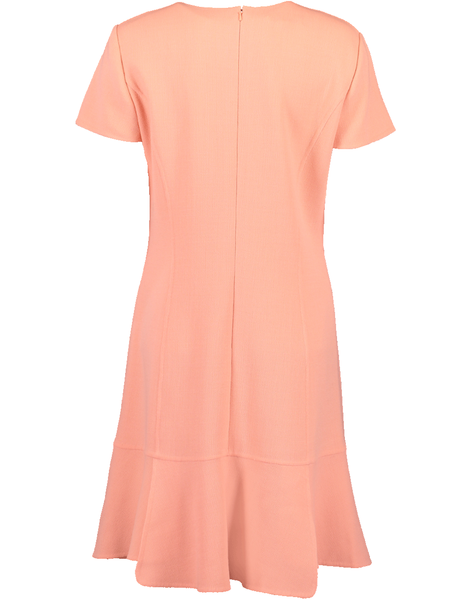 OSCAR DE LA RENTA-Crewneck Flounce Bottom Dress-