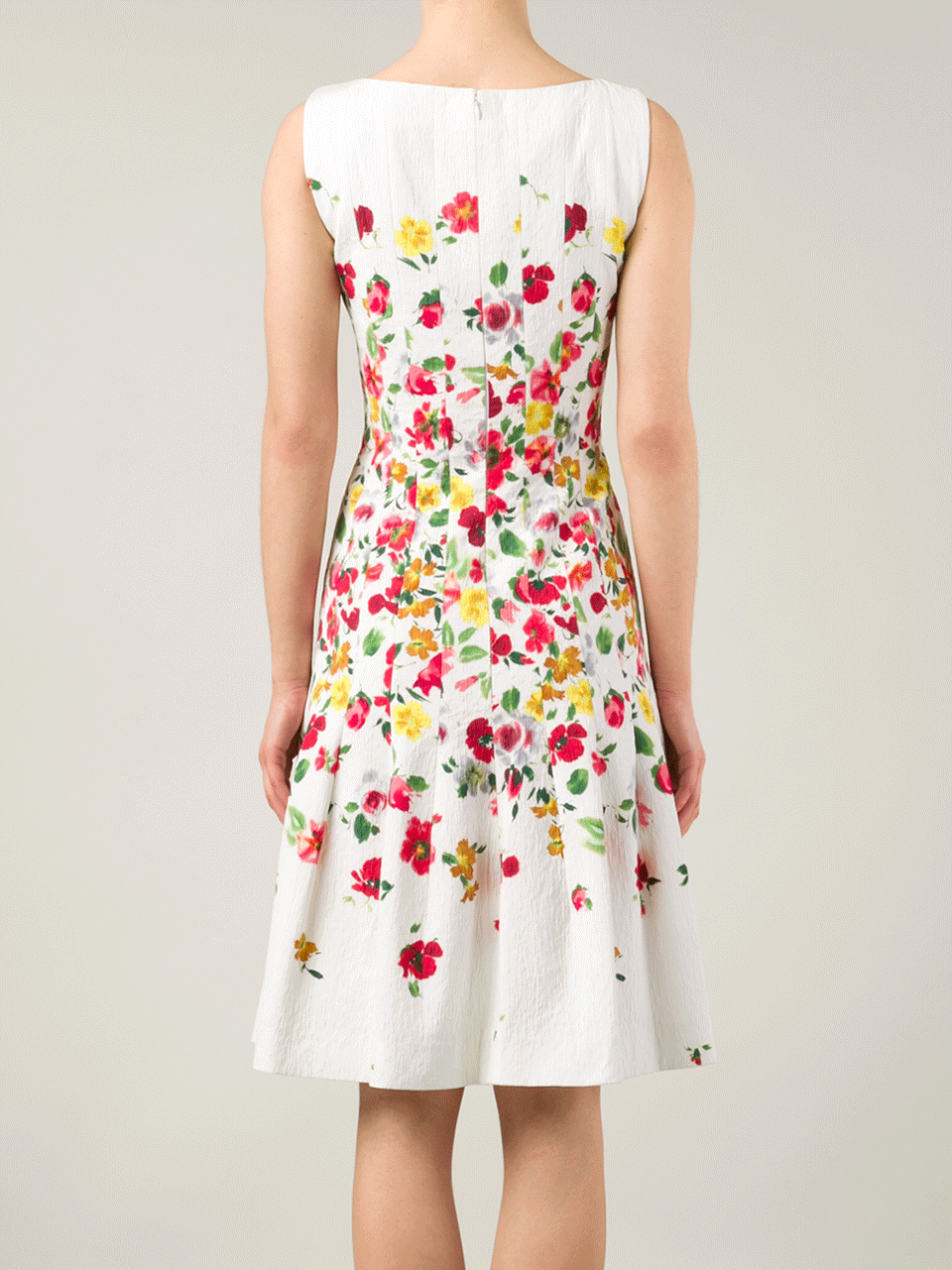 OSCAR DE LA RENTA-Floral Cloque Dress-