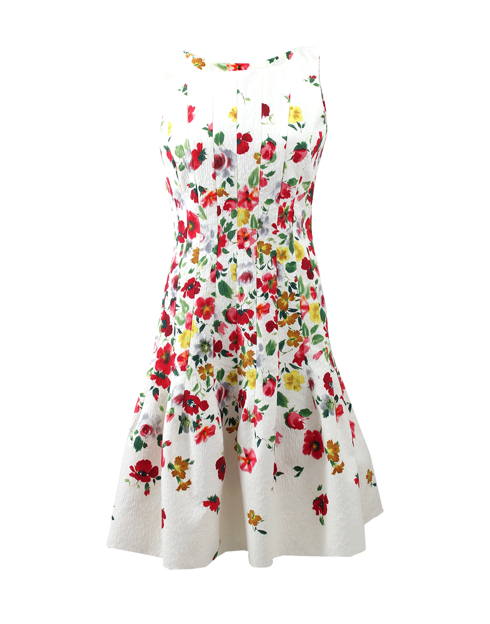 OSCAR DE LA RENTA-Floral Cloque Dress-