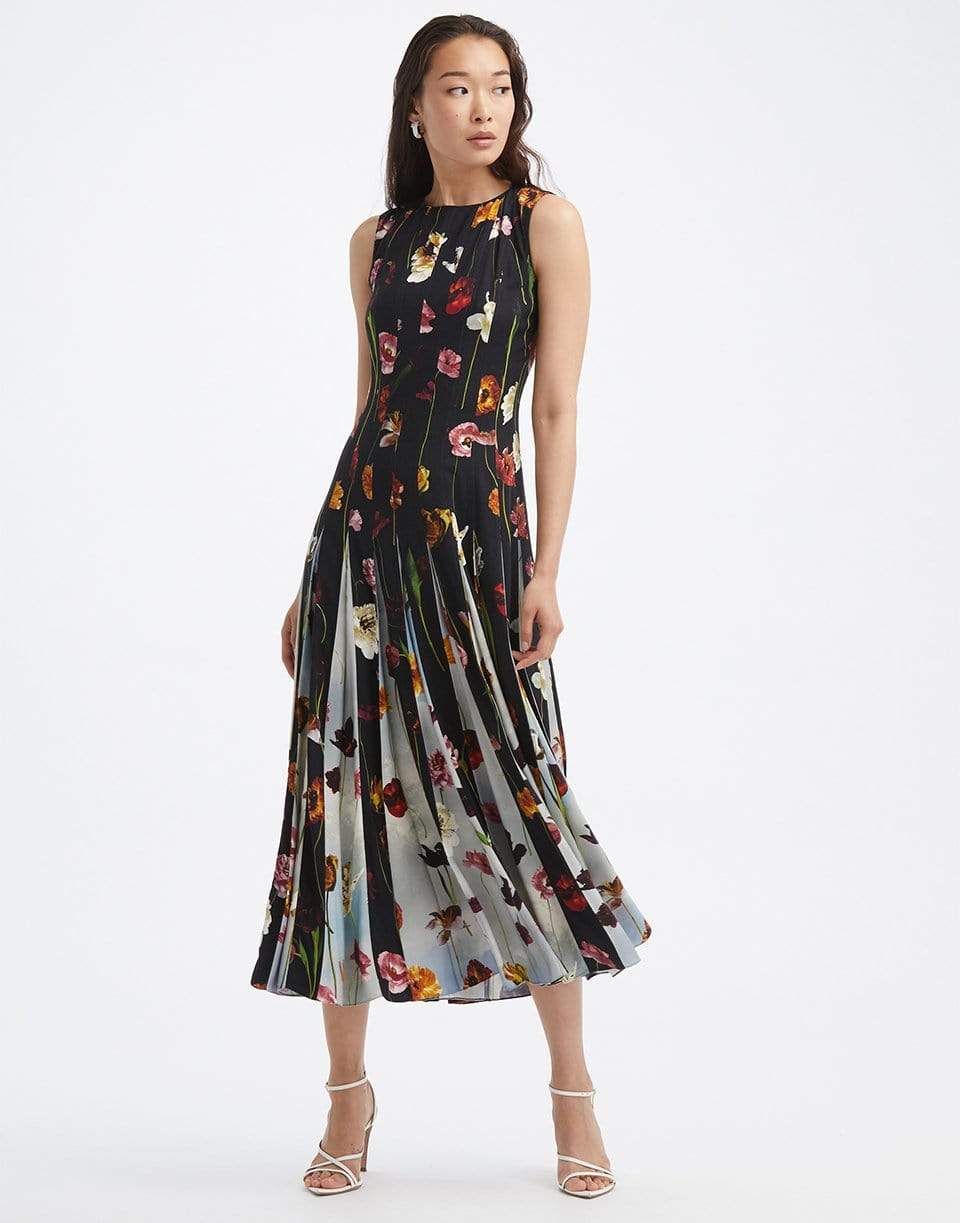 OSCAR DE LA RENTA-Sleeveless Inset Dress-
