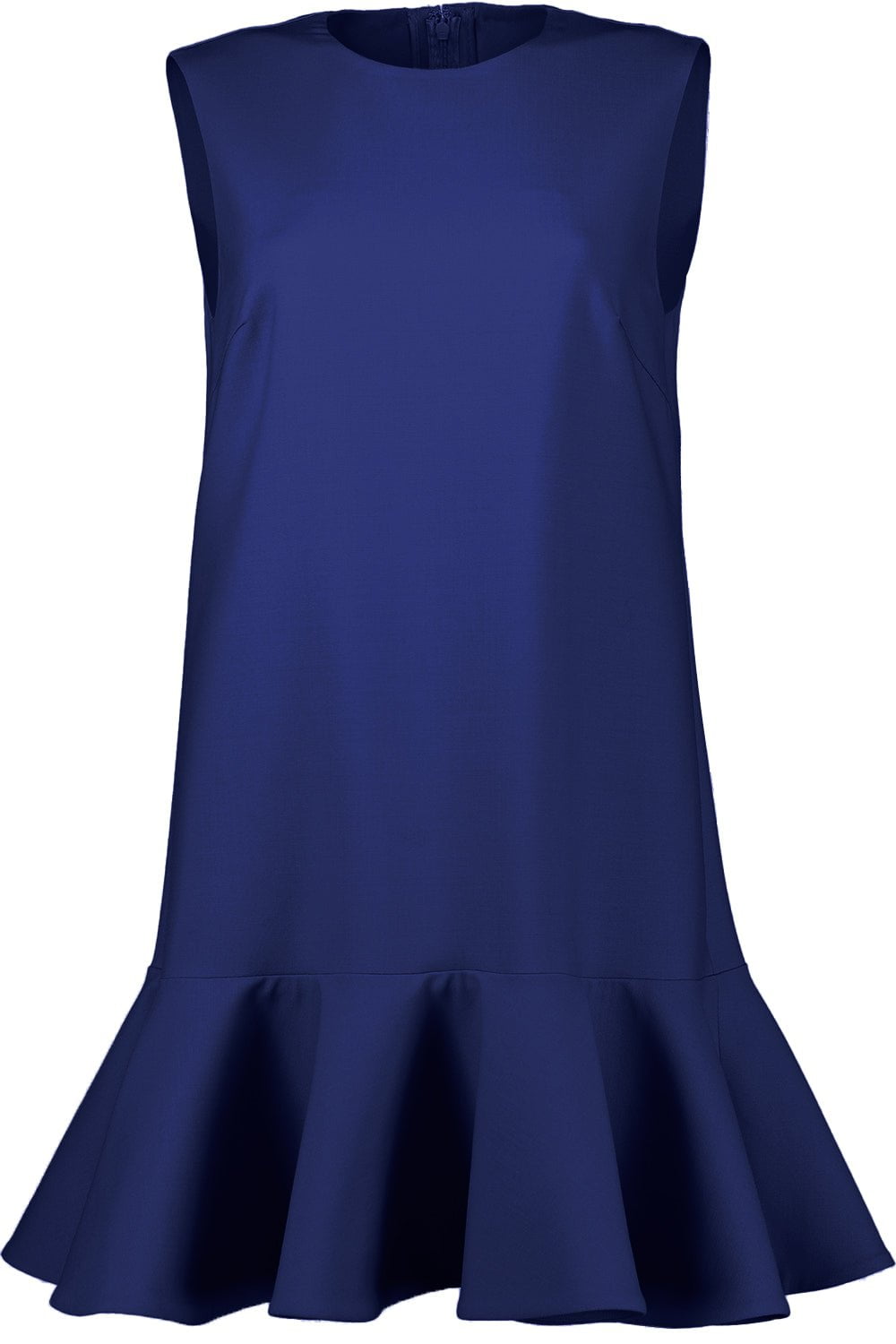 OSCAR DE LA RENTA-Sleeveless Flounce Mini Dress - Navy-NAVY
