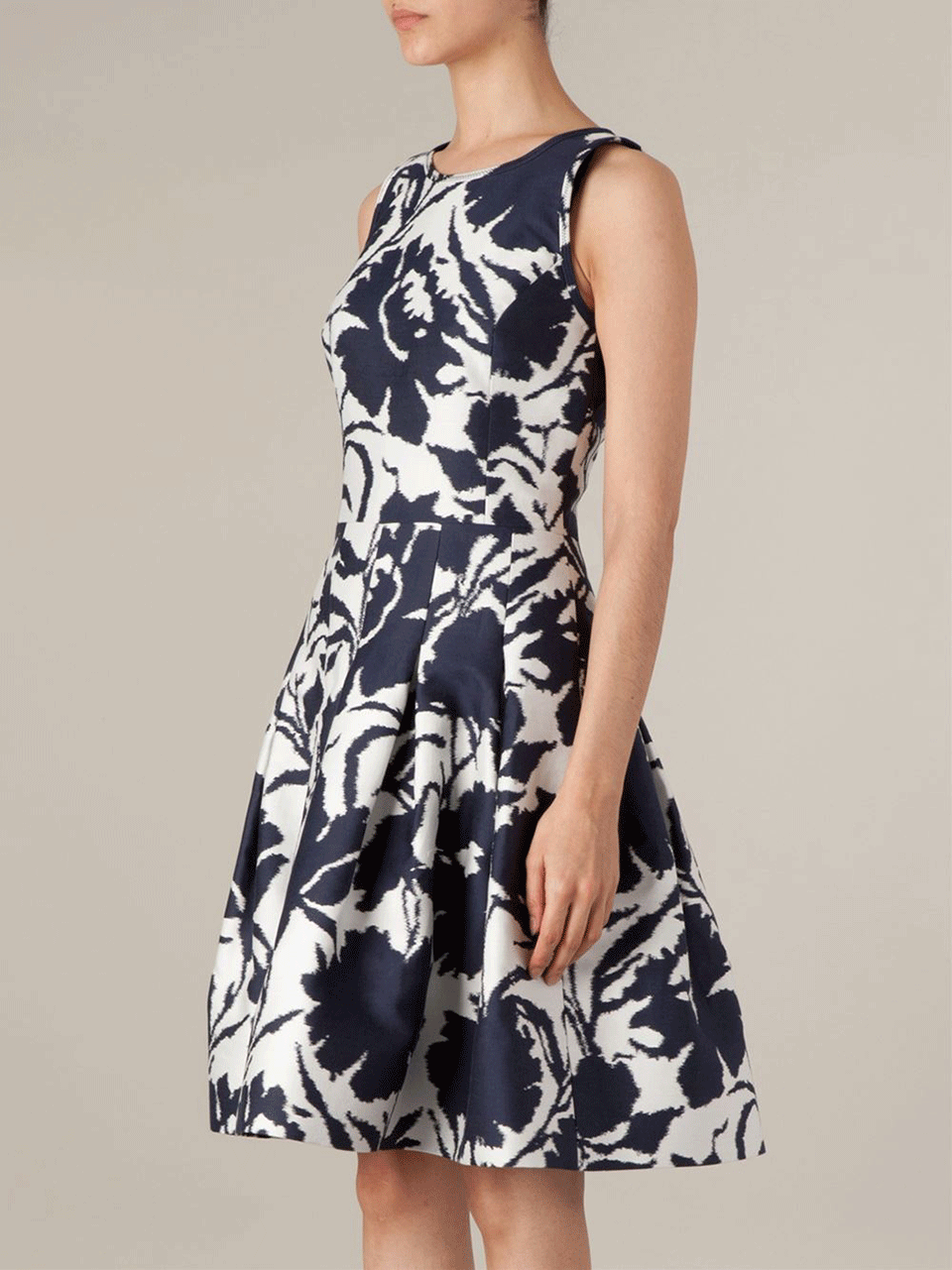 OSCAR DE LA RENTA-Abstract Print Full Dress-NAVY