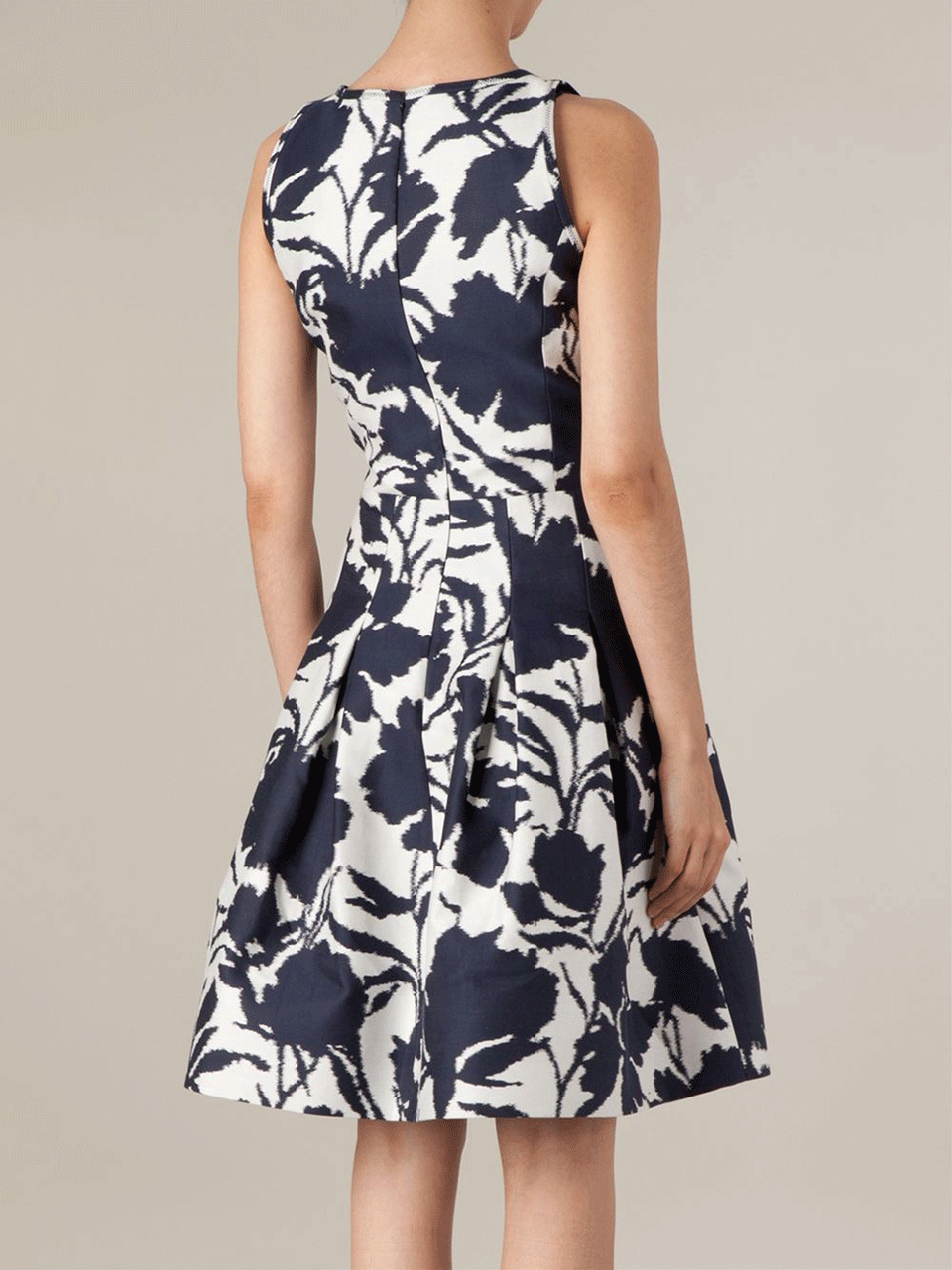 OSCAR DE LA RENTA-Abstract Print Full Dress-NAVY