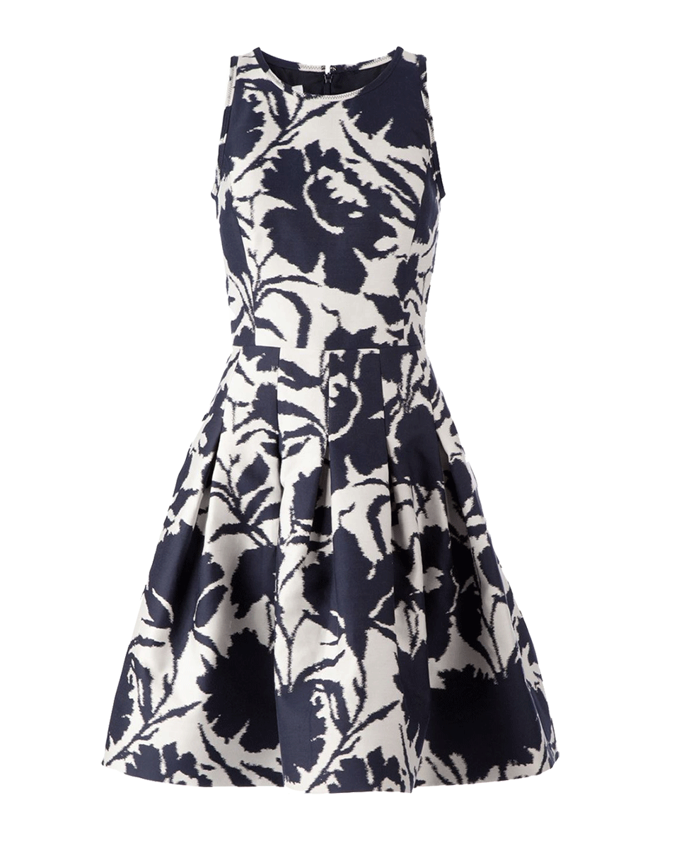 OSCAR DE LA RENTA-Abstract Print Full Dress-NAVY