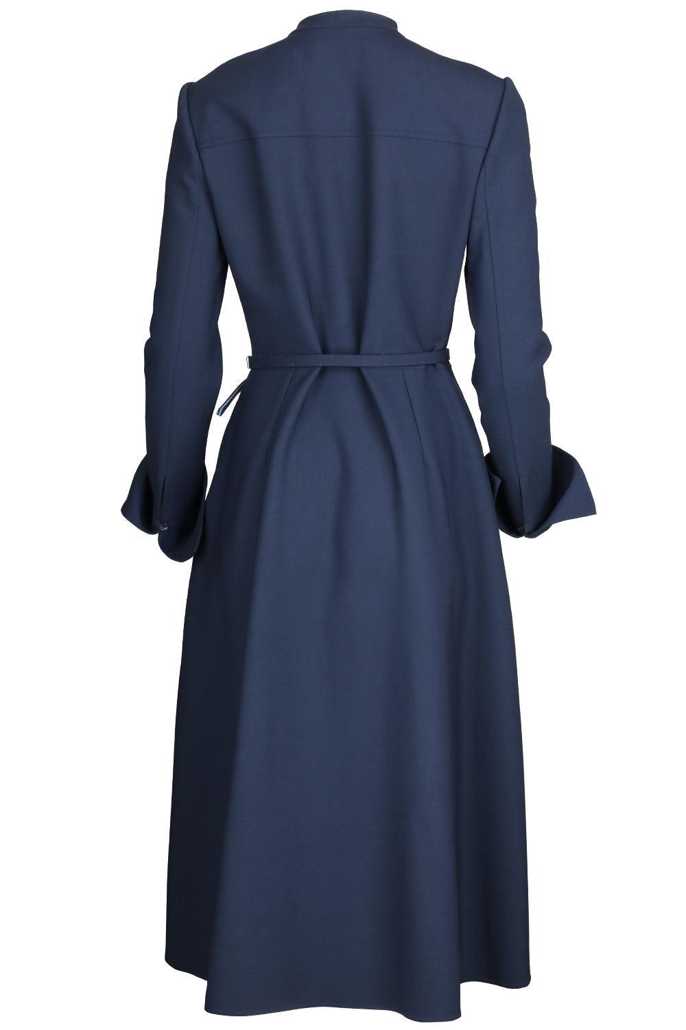 Artichoke Button Dress-NAVY-2-CLOTHINGDRESSCASUAL-OSCAR DE LA RENTA