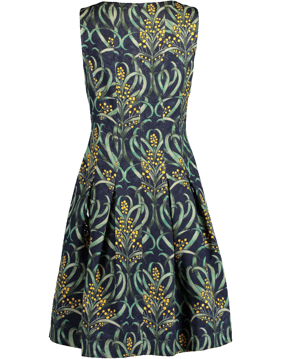 OSCAR DE LA RENTA-Mimosa Stems Cloque Dress-