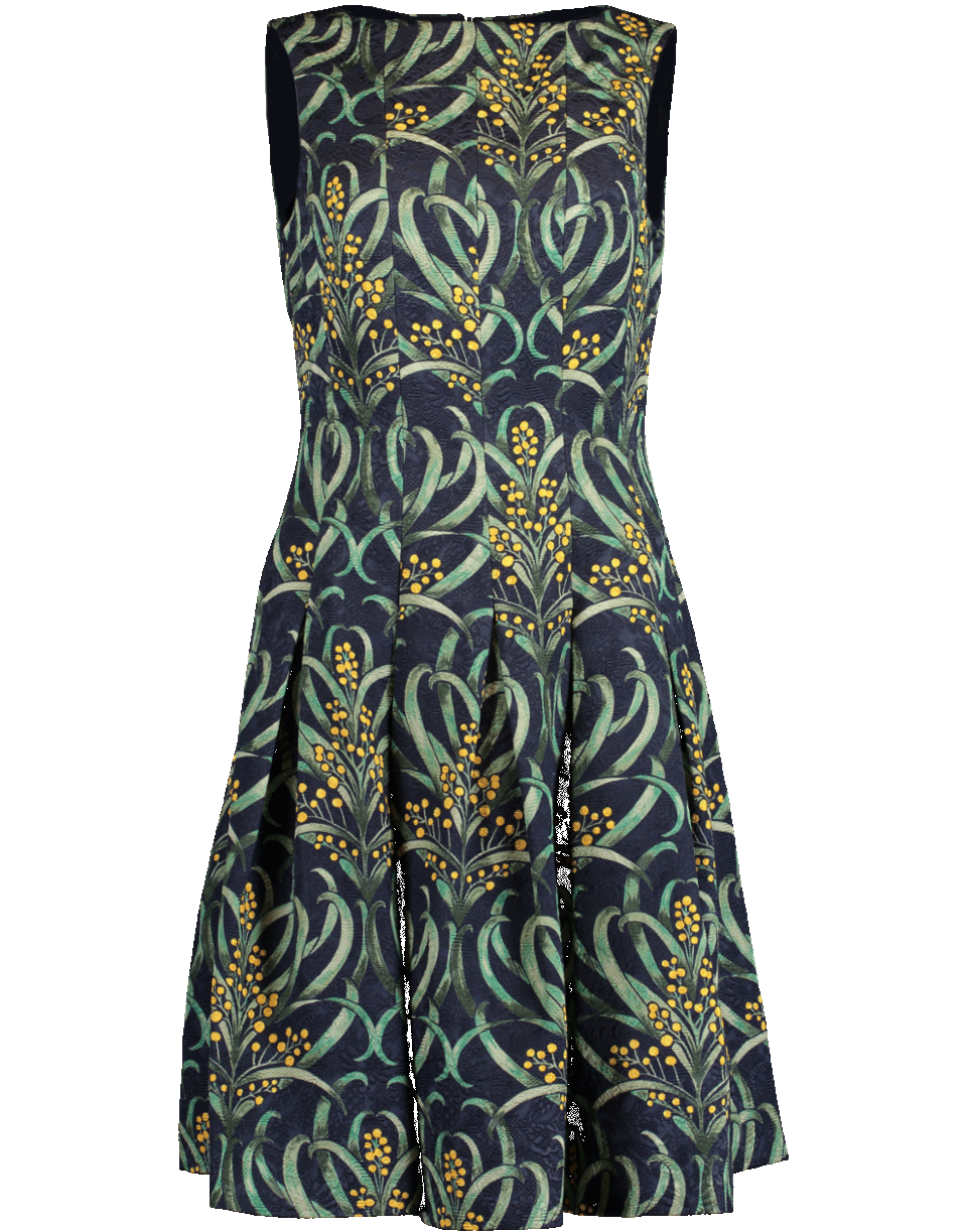 OSCAR DE LA RENTA-Mimosa Stems Cloque Dress-