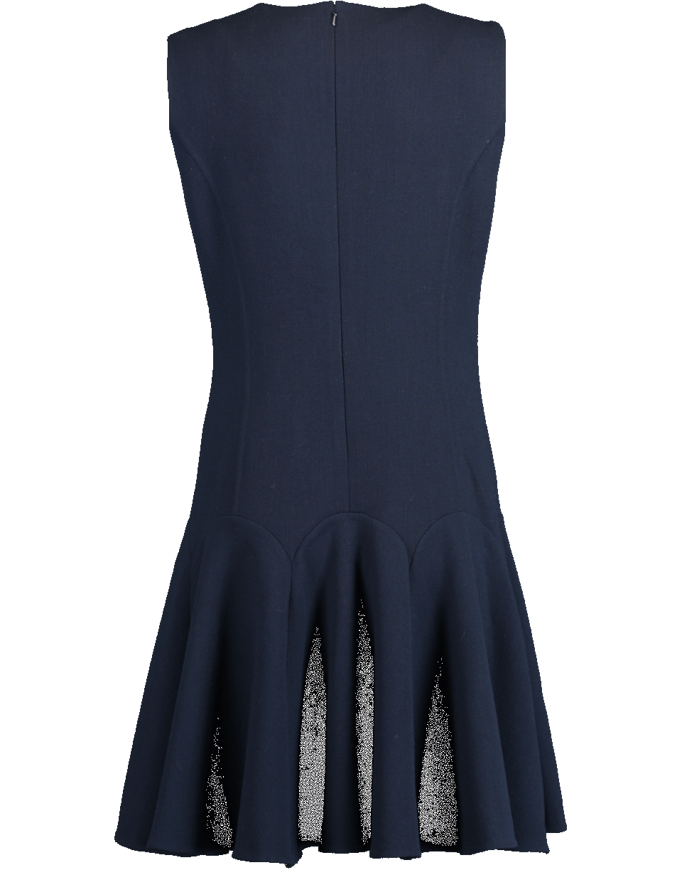 OSCAR DE LA RENTA-Sleeveless Flounce Shift Dress-