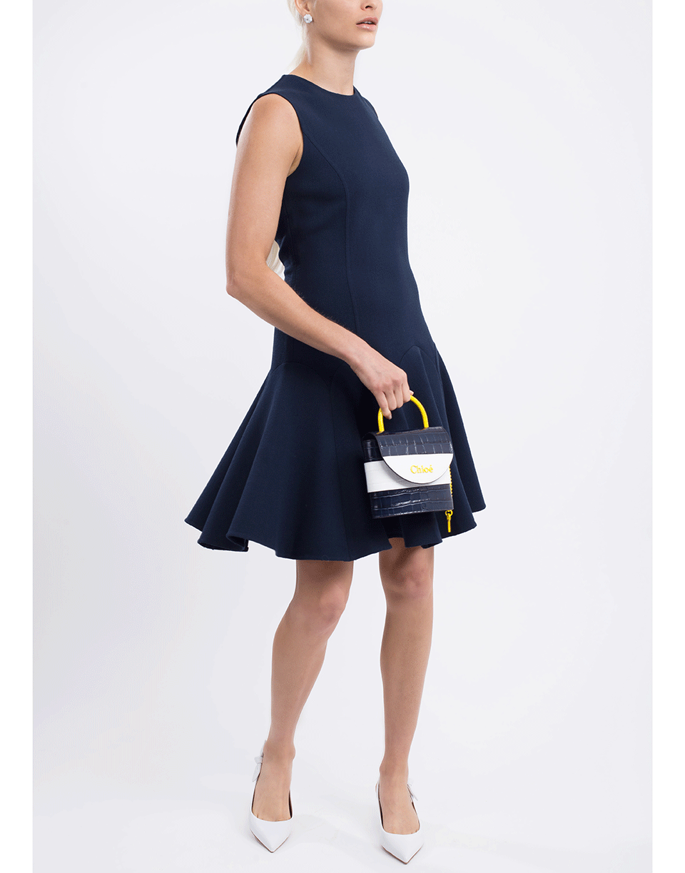 OSCAR DE LA RENTA-Sleeveless Flounce Shift Dress-