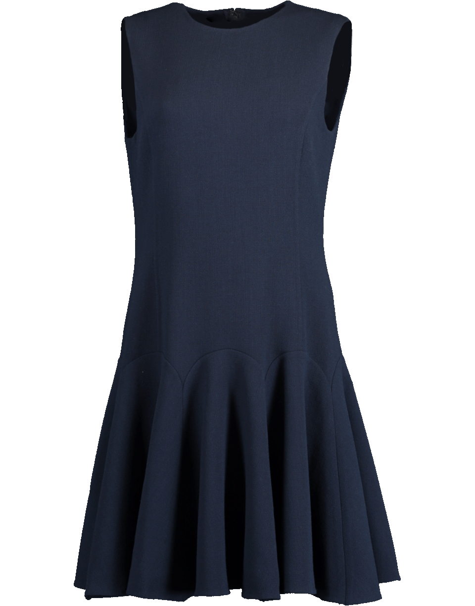 OSCAR DE LA RENTA-Sleeveless Flounce Shift Dress-