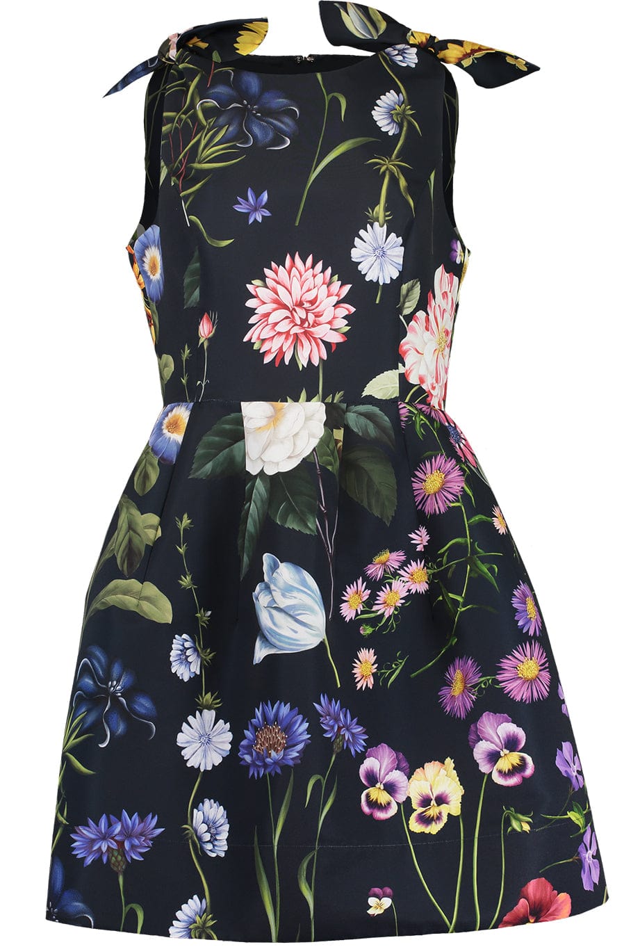 OSCAR DE LA RENTA-Sleeveless Floral Dress-