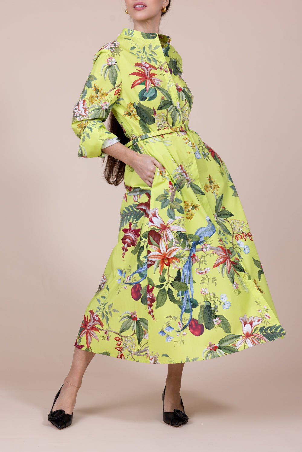 OSCAR DE LA RENTA-Floral Fauna Dress-