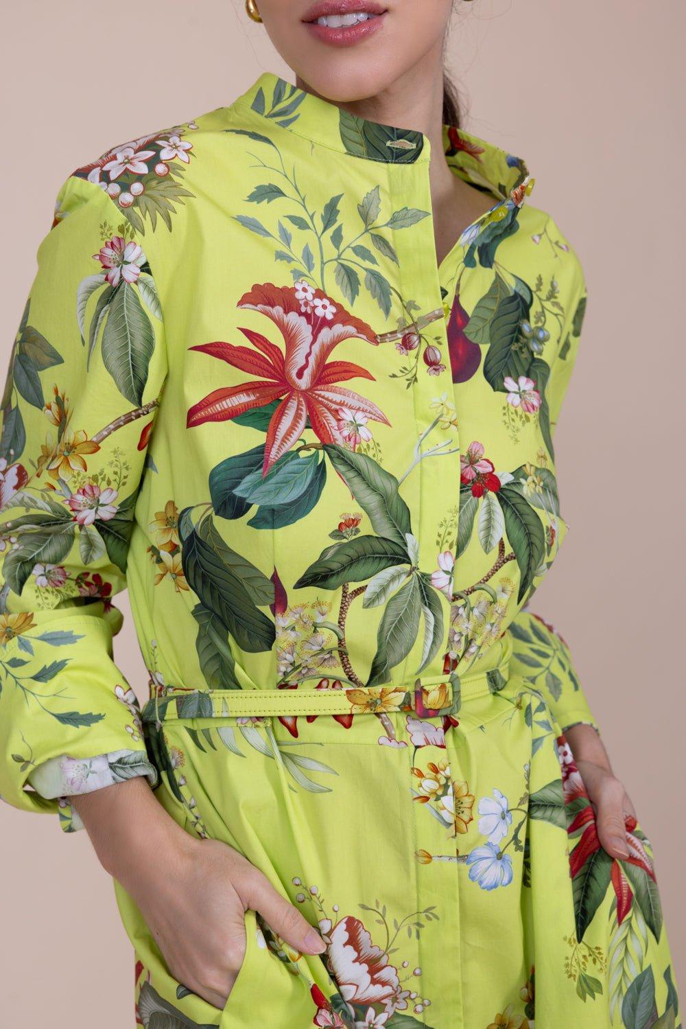 OSCAR DE LA RENTA-Floral Fauna Dress-