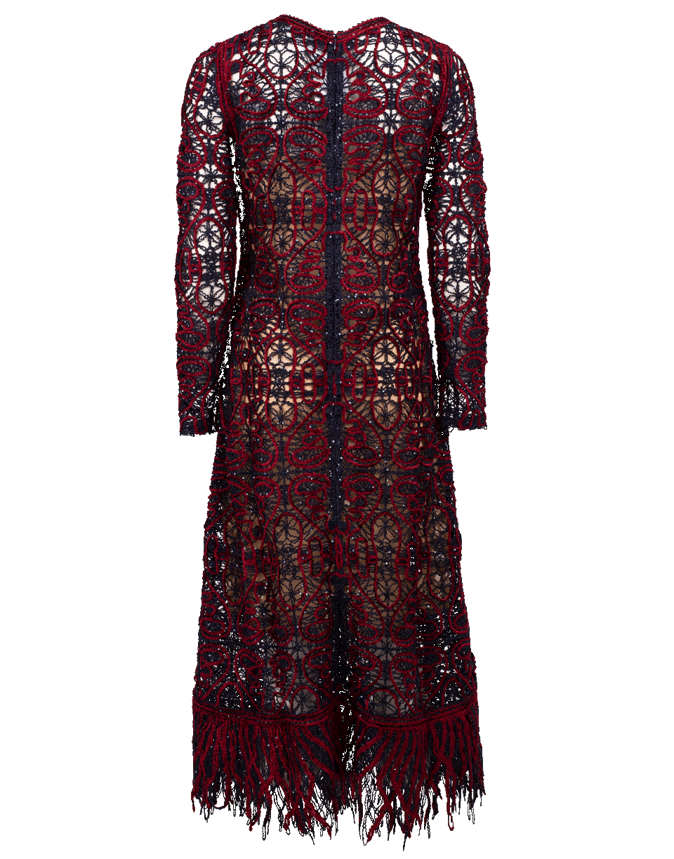 OSCAR DE LA RENTA-Birdsnest Knit Dress-NVY/CLAR