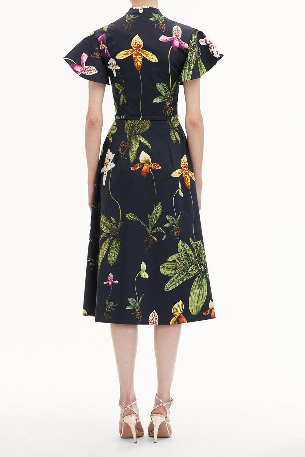 Short Sleeve Orchid Midi Dress