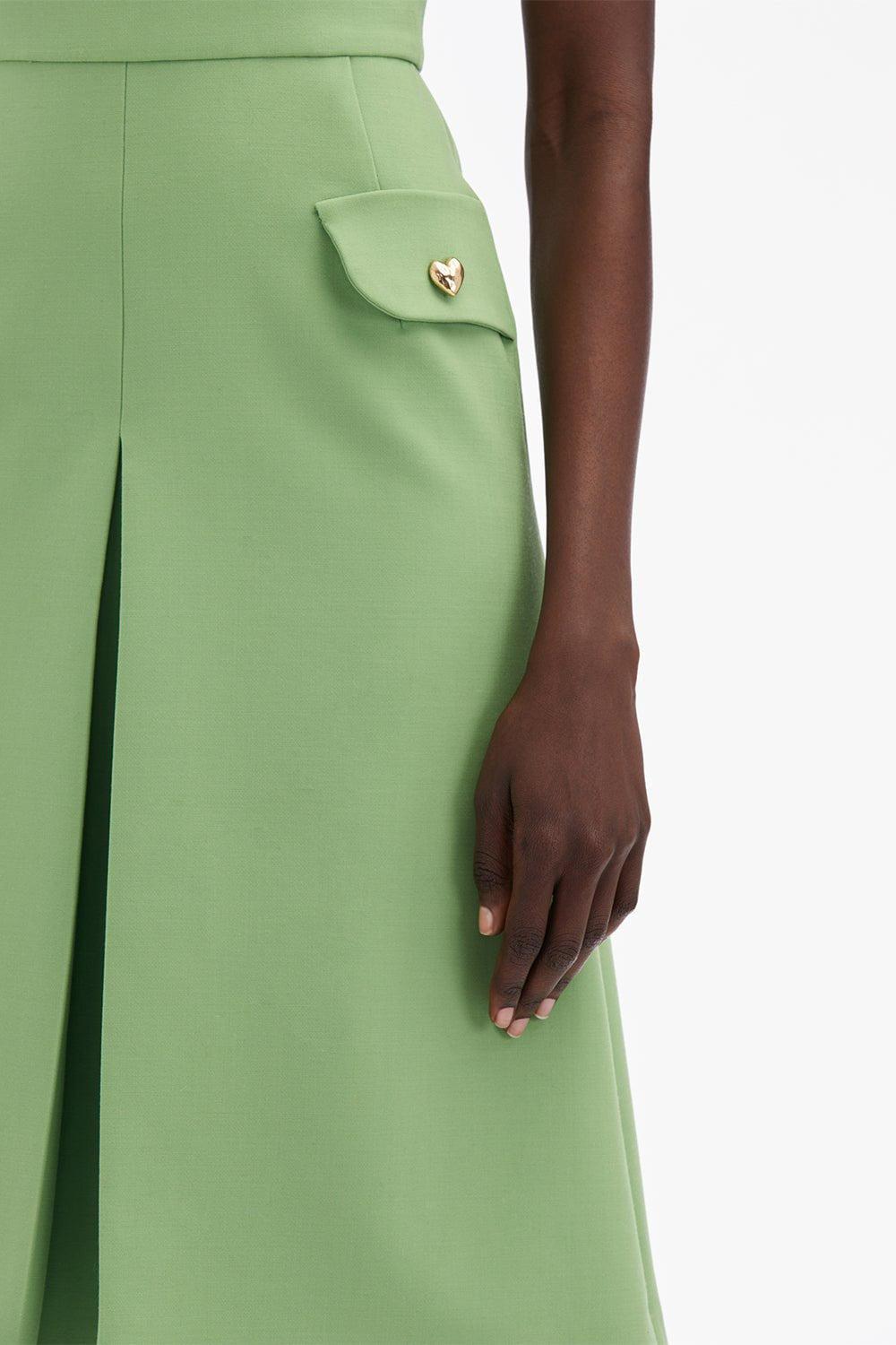 OSCAR DE LA RENTA-Sleeveless Inverted Button Dress-