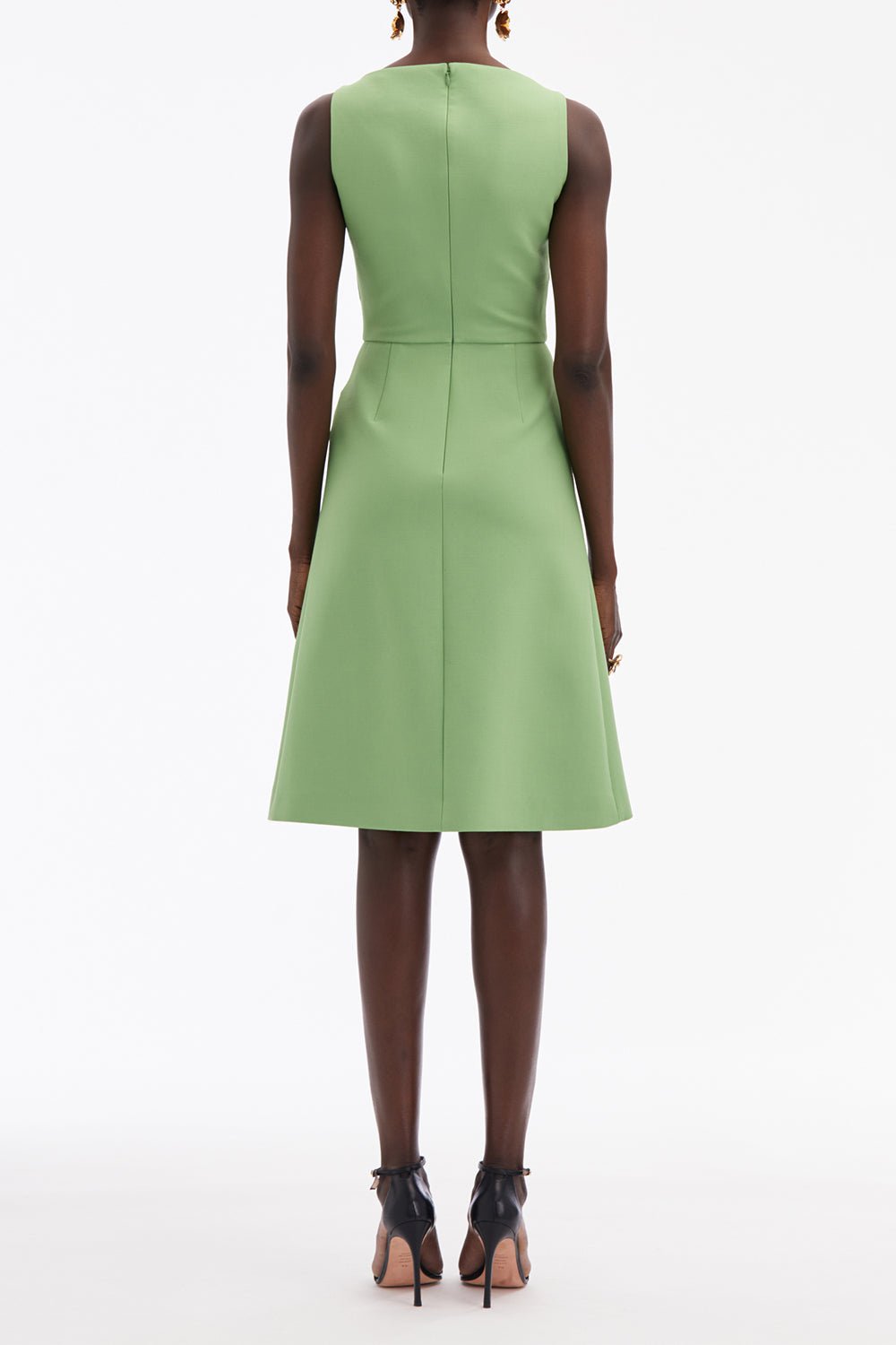 OSCAR DE LA RENTA-Sleeveless Inverted Button Dress-