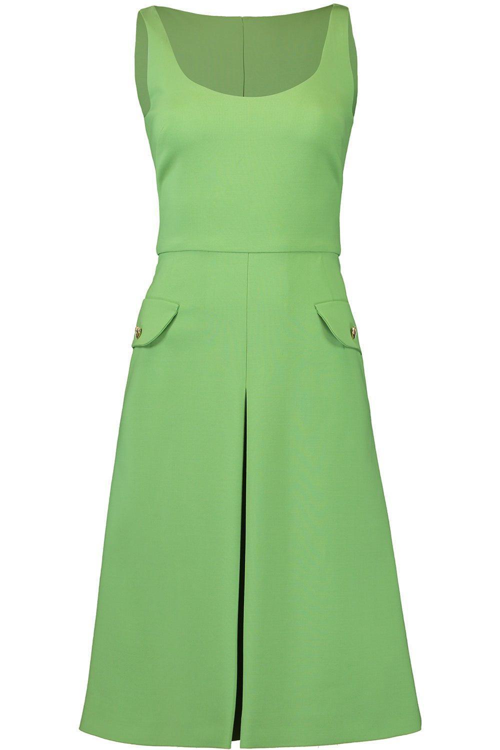OSCAR DE LA RENTA-Sleeveless Inverted Button Dress-