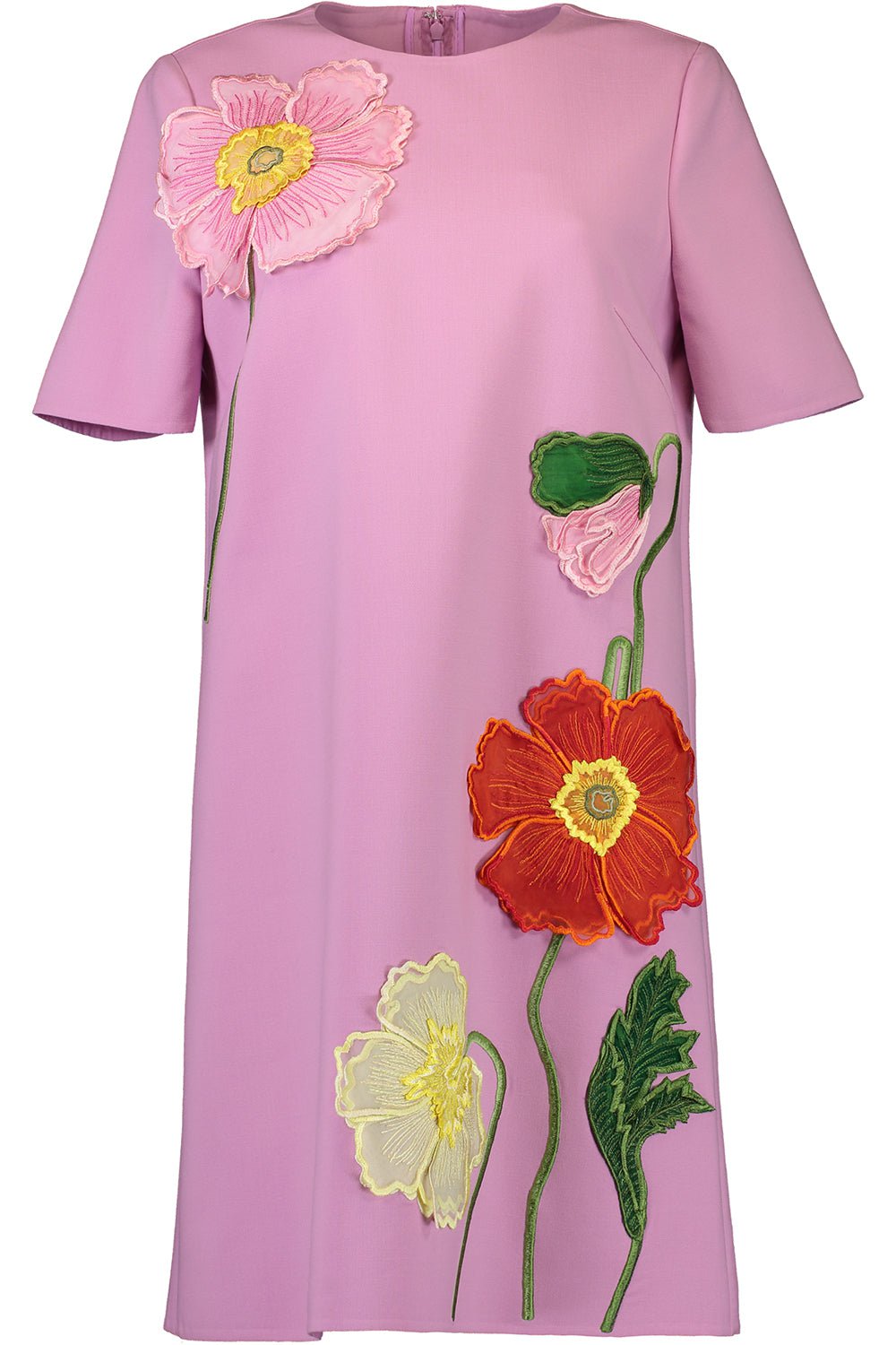 OSCAR DE LA RENTA-Painted Poppies Shift Dress - Lupine-