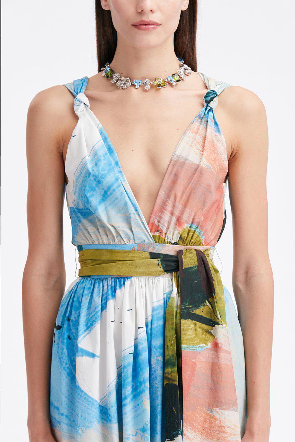 OSCAR DE LA RENTA-Landscape Tie Maxi Dress-