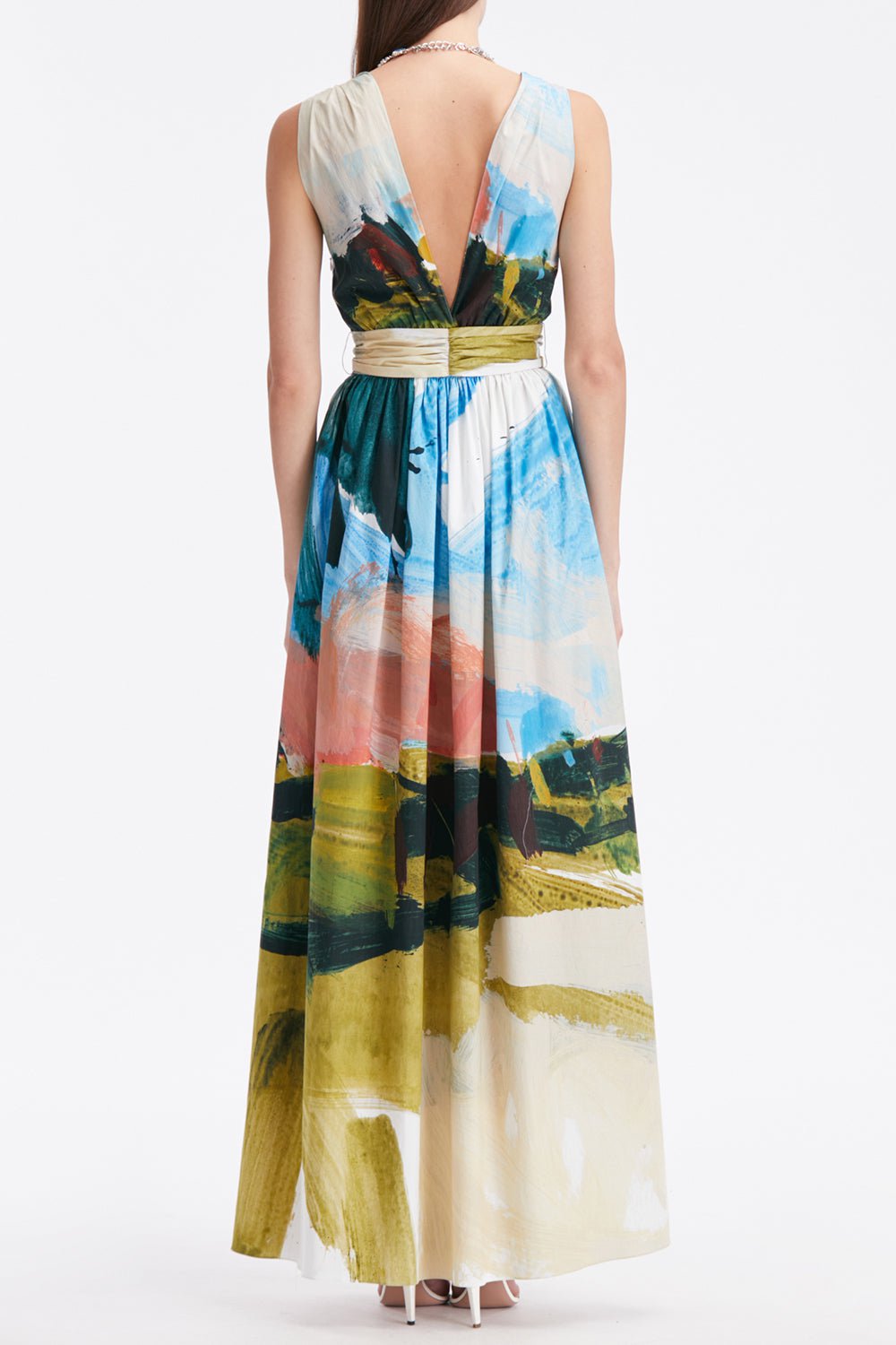 OSCAR DE LA RENTA-Landscape Tie Maxi Dress-