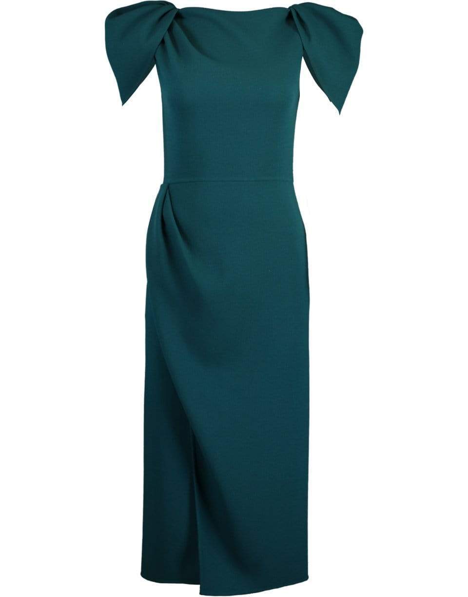 OSCAR DE LA RENTA-Pleat Tulip Sleeve Dress-