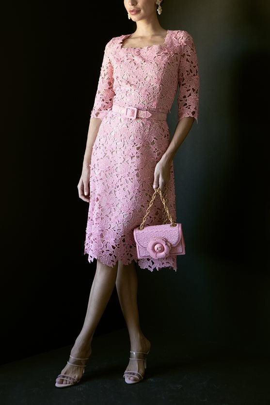 Floral Guipure Lace Midi Dress | OSCAR DE LA RENTA Marissa Collections Floral Guipure Lace Midi Dress | OSCAR DE LA RENTA Marissa Collections